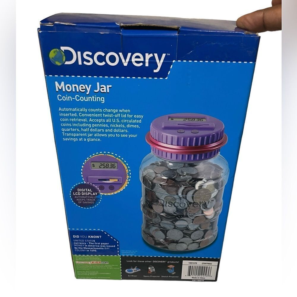 Discovery Kids Coin-Counting Money Jar in Purple and Pink